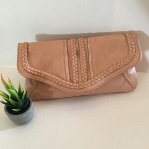 Urban Expressions Certified Vegan Dark Peach Color Snap Clutch Beautiful Bag